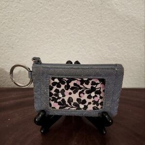 Vera Bradley brand ID/key chain wallet, Grey color